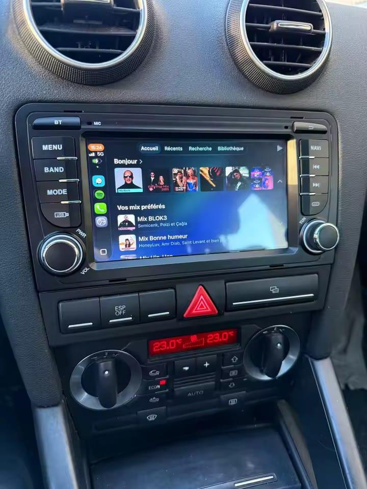 Rádio Android com CarPlay num Audi A3